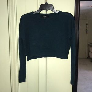 Dark green forever 21 crop top sweater.